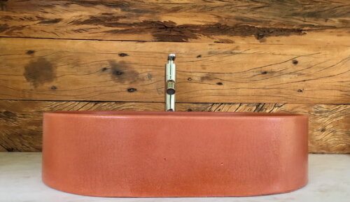 Cuba Oval de Concreto Terracota C/válvula Oculta47x32,5x11,7