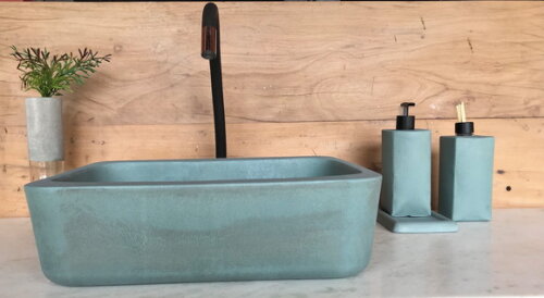 Cuba Retangular Concreto (42 x 34 x 12cm)-azul