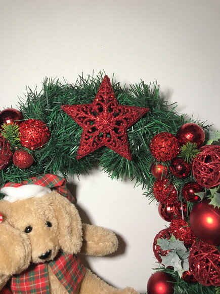 Guirlanda de Natal com Cachorro Grande - Pronta Entrega