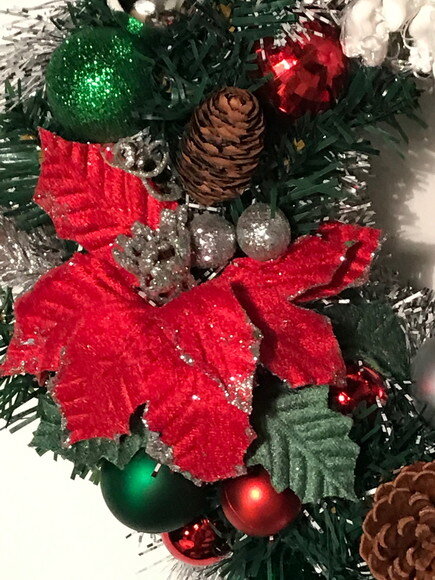 GUIRLANDA DE NATAL PRATEADA COM PAPAI NOEL-CONSULTE ANTES