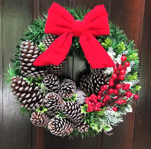 Guirlanda de Natal-ramos de Cerejas e Flores-consulte