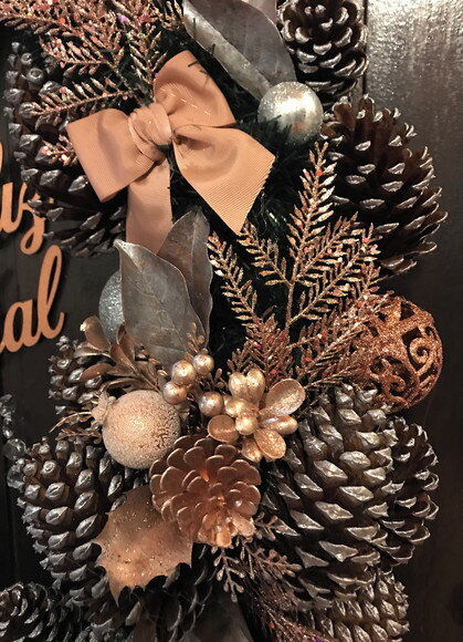 Guirlanda Natal-champagne Rose e Prata- Consulte Antes