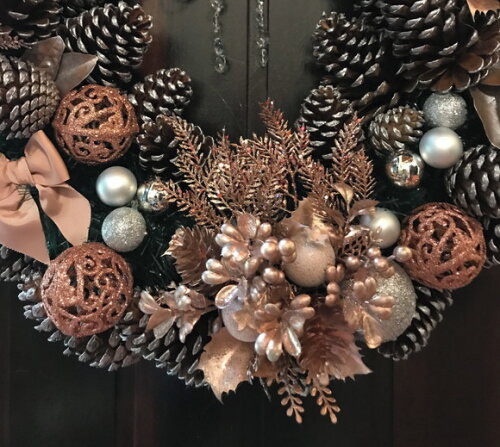 Guirlanda Natal-champagne Rose e Prata- Consulte Antes