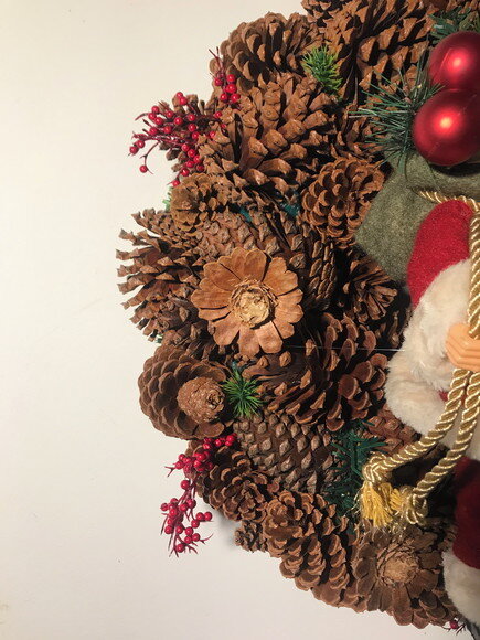 Guirlanda Natal-pinhas Naturais+papai Noel Grande- Consulte