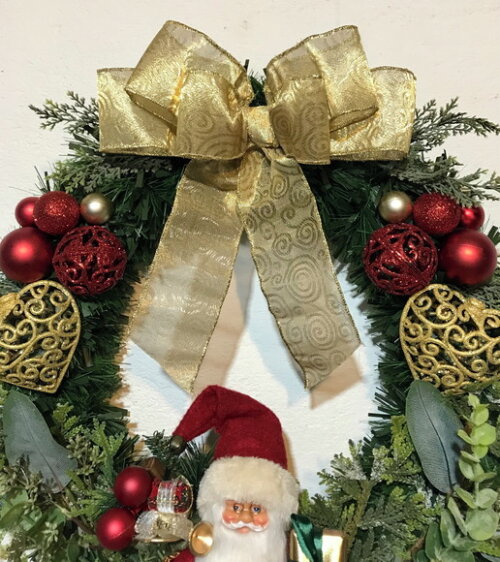Guirlanda Natalina com Papai Noel Grande Ø63cm