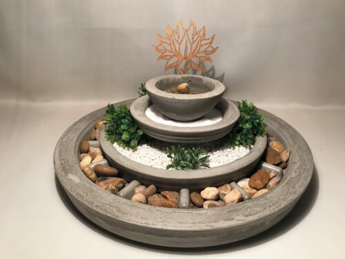 Jardim Zen com Pedestal (5 Peças)-thaisa- Sob Encomenda