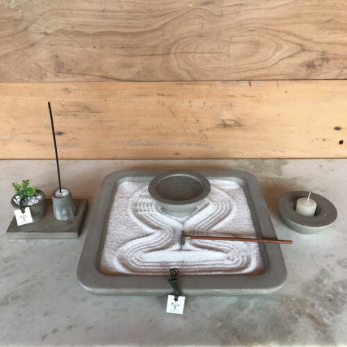 Jardim Zen Quadrado para Meditação com Areia ( 8 Itens)