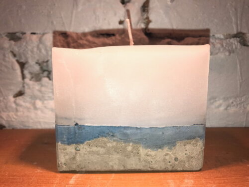 KIT 2 VELAS + 1 CACHEPÔ - HORTÊNSIA AZUL