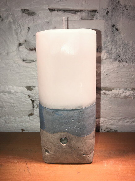KIT 2 VELAS + 1 CACHEPÔ - HORTÊNSIA AZUL