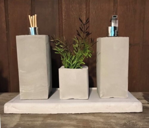 Kit Lavabo de Cimento (4 Peças)
