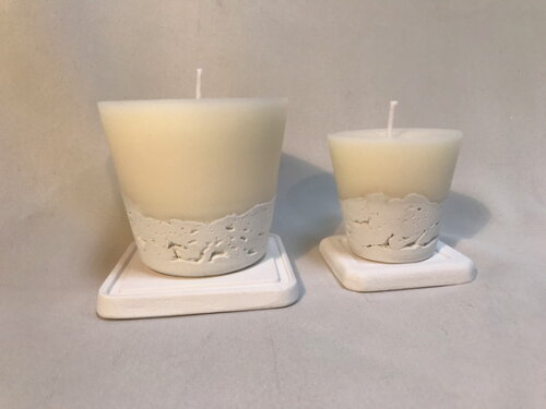 Kit Vela-cimento Branco/cera de Soja com Base