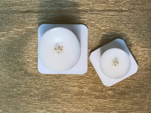 Kit Vela-cimento Branco/cera de Soja/decorada/folha de Ouro