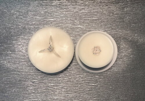 Kit Vela-cimento Branco/cera de Soja/decorada/folha de Prata