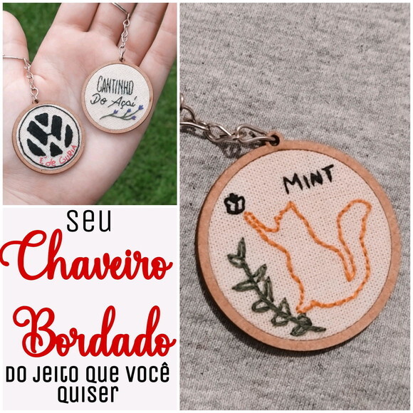 Chaveiro Bordado