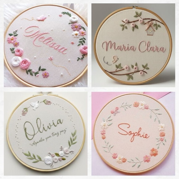 Porta Maternidade Bordado à Mão - Personalizado (16cm)