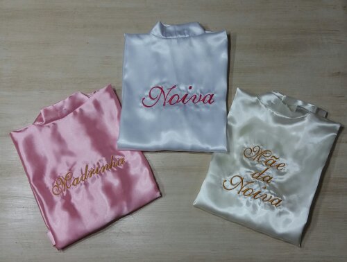 Robe de Cetim Bordado Noiva