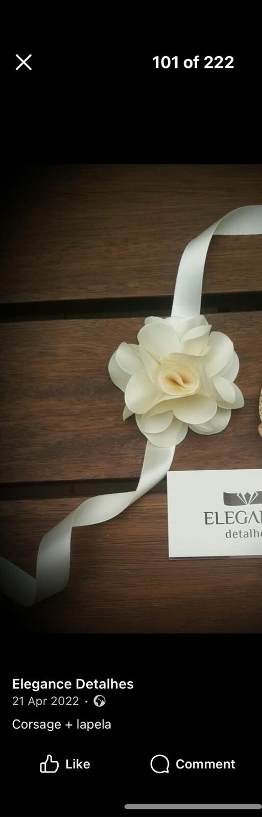 Corsage flor em cetim