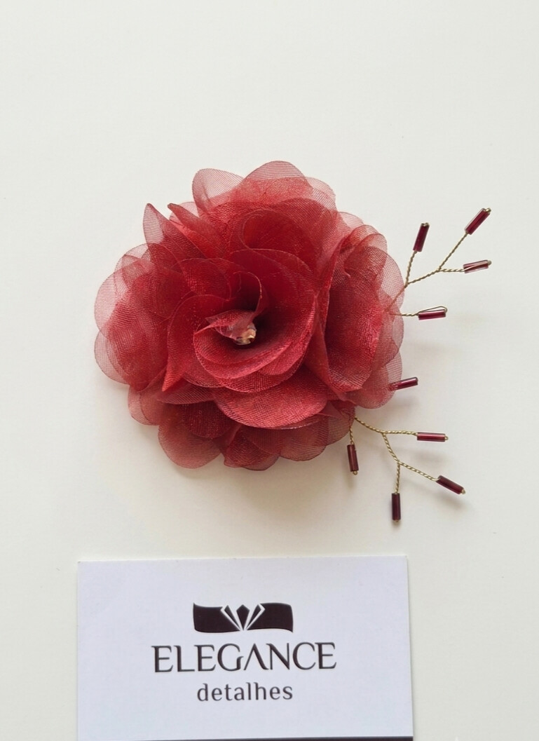 Flor de cabelo terracota