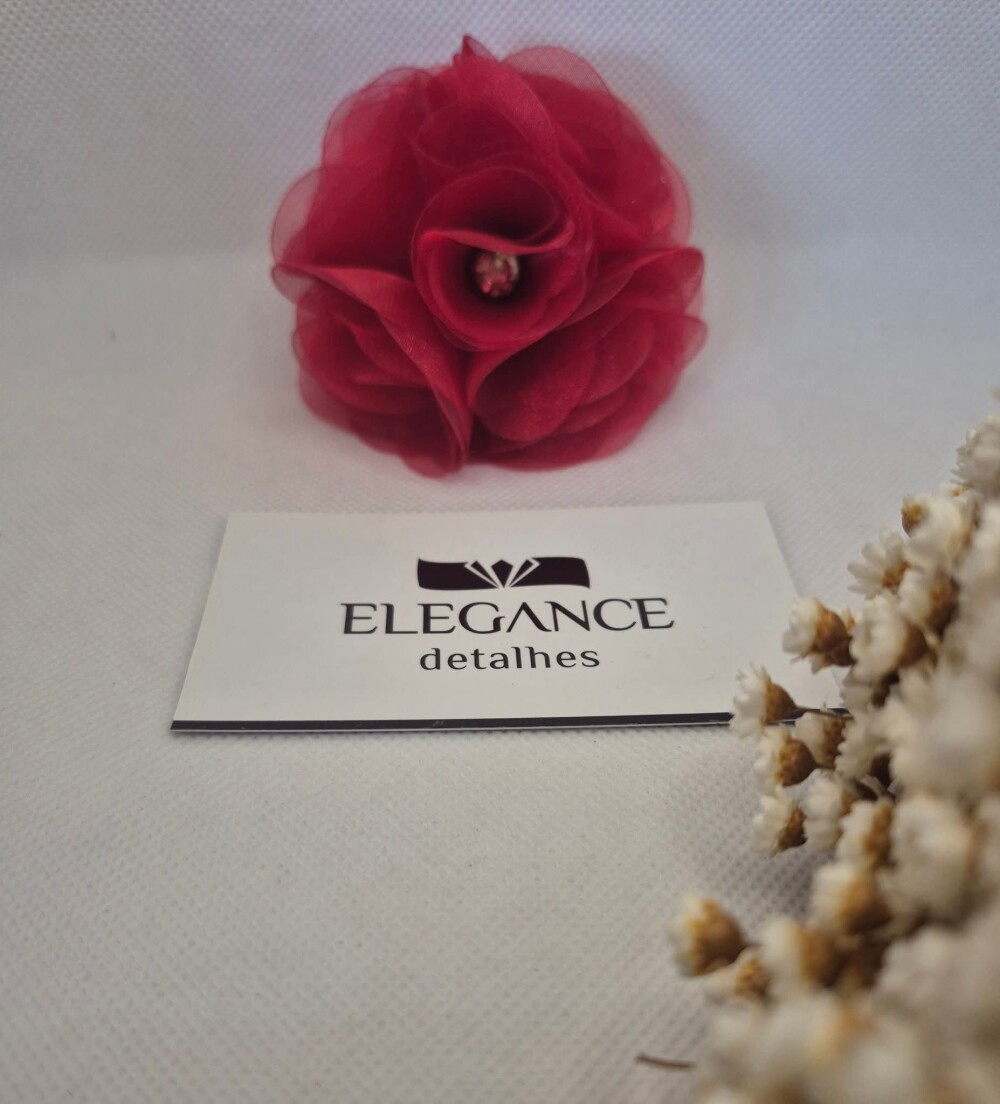 Flor em organza para cabelo de prenda gaúcha