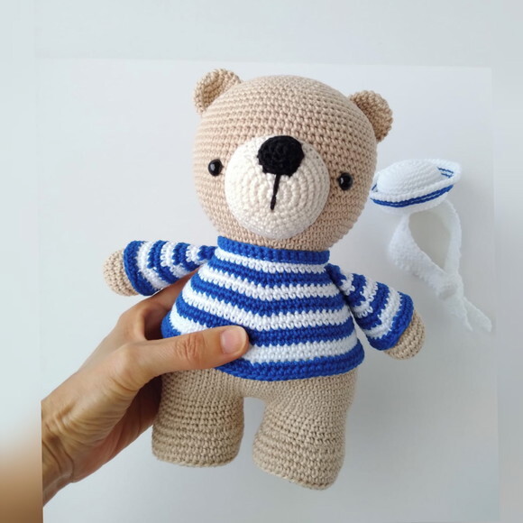 Ursinho Marinheiro Hugo (p) - Amigurumi