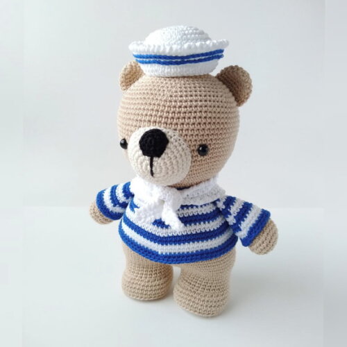 Ursinho Marinheiro Hugo (p) - Amigurumi