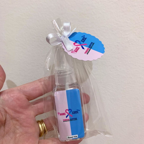 Álcool 70% Spray Brinde Outubro Rosa e Novembro Azul