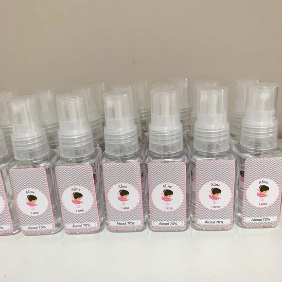 Álcool 70% Spray Lembrancinha aniversário bailarina