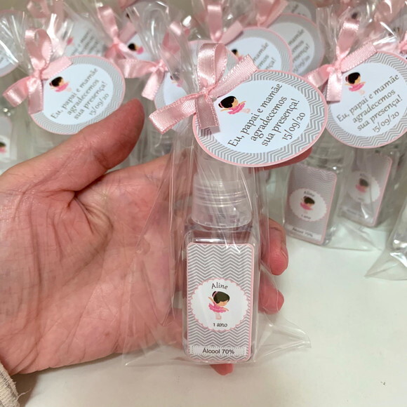 Álcool 70% Spray Lembrancinha aniversário bailarina