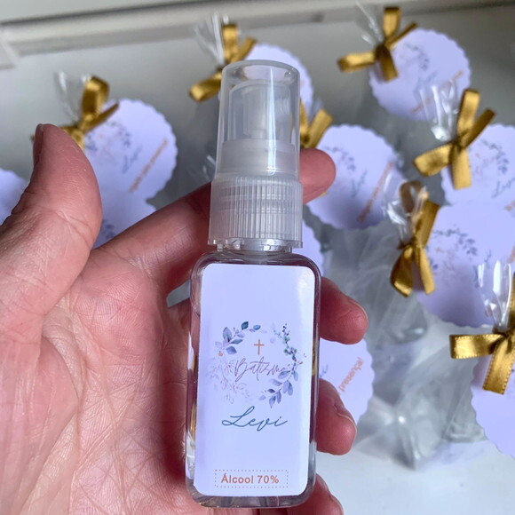 Álcool 70% Spray Lembrancinha Batizado
