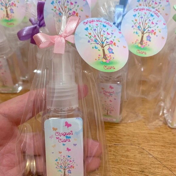 Álcool 70% Spray Lembrancinha maternidade Jardim Encantado