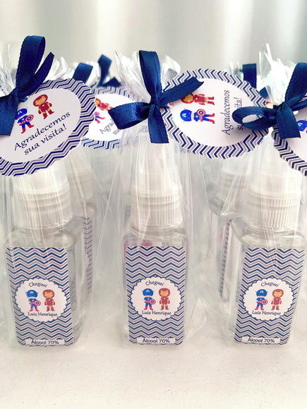 Álcool 70% Spray Lembrancinha maternidade Vingadores