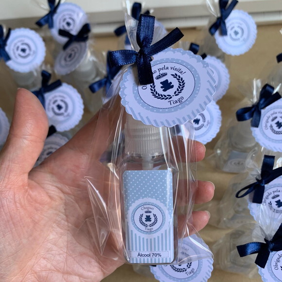 Álcool 70% Spray Urso Rei Lembrancinha Maternidade