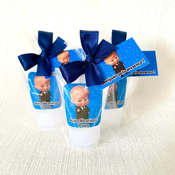 Álcool gel 70% Lembrancinha Aniversário Poderoso Chefinho