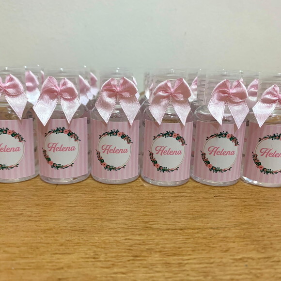 Álcool Gel 70% Lembrancinha Maternidade Rosa