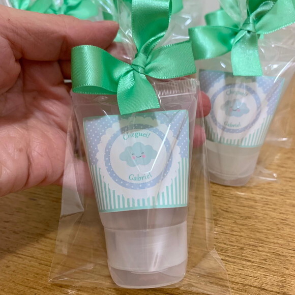 Álcool gel 70% Lembrancinha Maternidade Nuvem