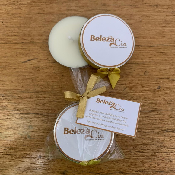 Brinde Empresarial Vela Aromática com Logo