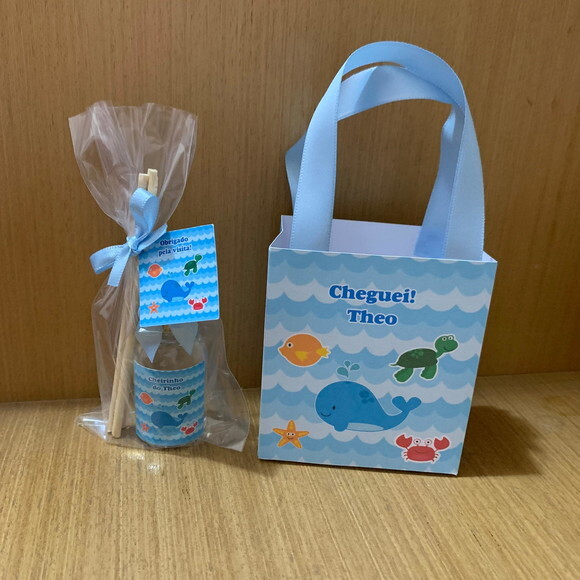 Kit Sacolinha Personalizada + Aromatizador Fundo do Mar
