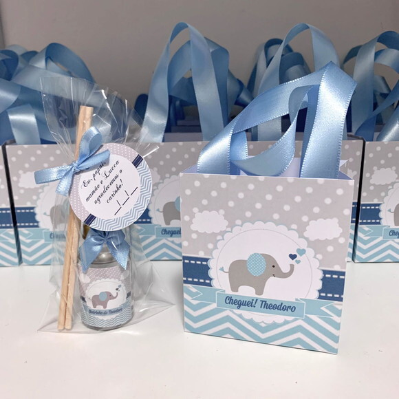 Kit Sacolinha Personalizada + Aromatizador Elefantinho