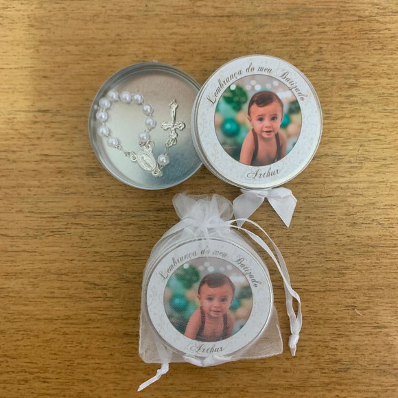 Latinha personalizada com foto Batizado