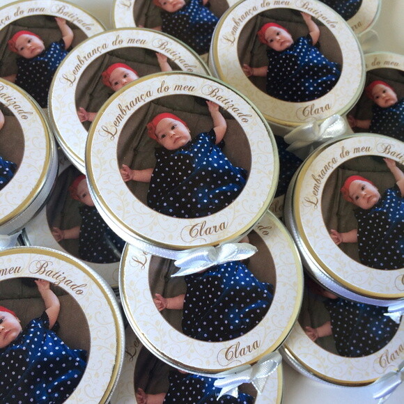 Latinha personalizada com foto Batizado