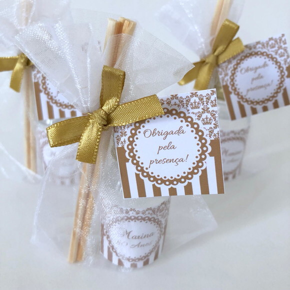 Lembrança 80 Anos Aromatizador Saquinho Organza