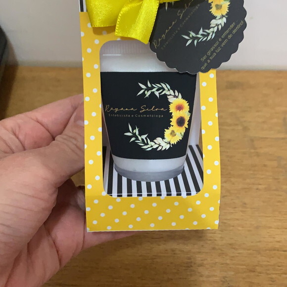 Lembrança Aniversário Álcool gel Caixinha Girassol