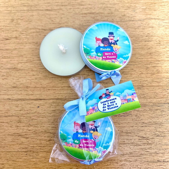 Lembrança Aniversário Vela Aromática Mundo Bita Menino