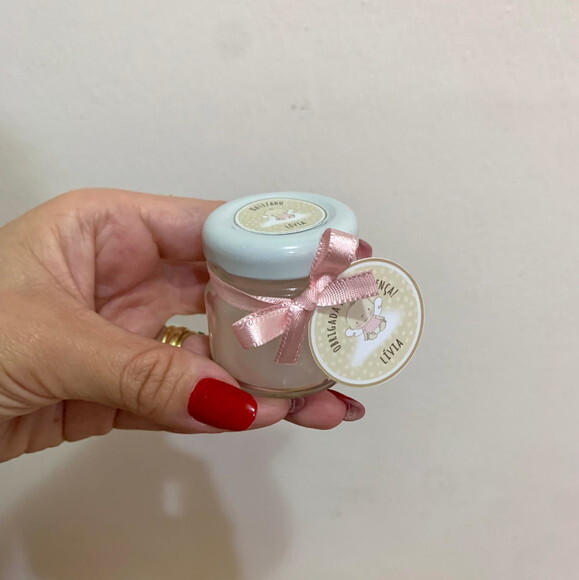 Lembrança Batizado Vela Vegetal Aromática Vidro Anjinha