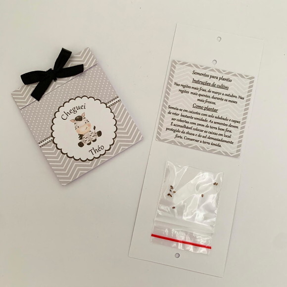 Lembrança Maternidade Sementinha Amor perfeito Zebra