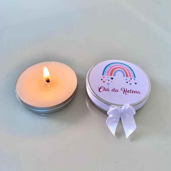 Lembrança Maternidade Vela Aromática Arco Iris Boho
