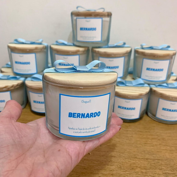 Lembrança Maternidade Vela Vegetal Aromática Pote Vidro