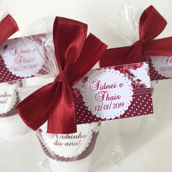 Lembrança para Madrinha de Casamento Hidratante Marsala