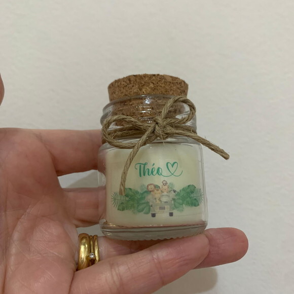 Lembrança Vela Aromática Vidro c/ Rolha e Sisal Safari