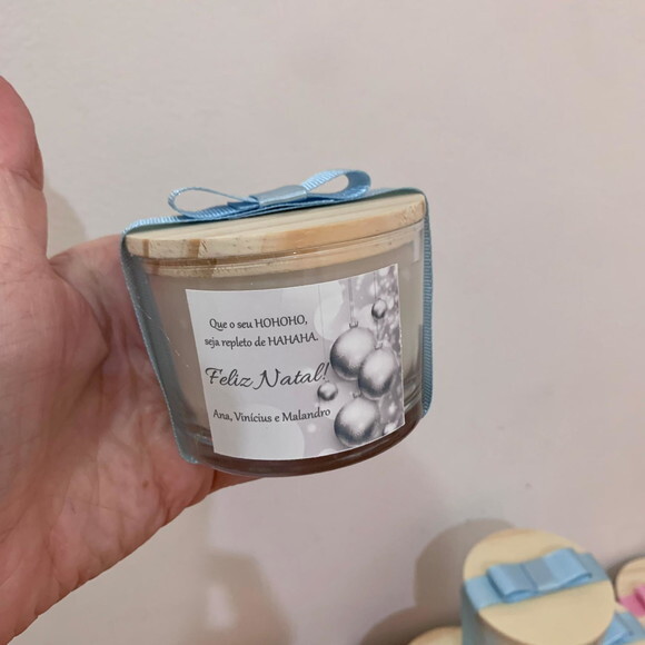 Lembrança Vela Vegetal Aromática Pote Vidro Natal